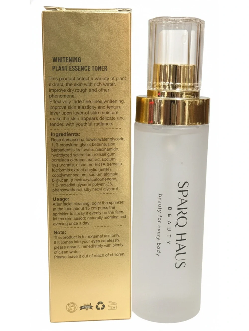 Sparq Haus Damascas Rose Essence Toner with Rose Distilled Water - 120ml